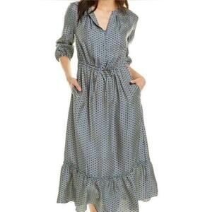NWOT J. Mclaughlin Geometric Print Midi Dress Sz XL Silk Blend